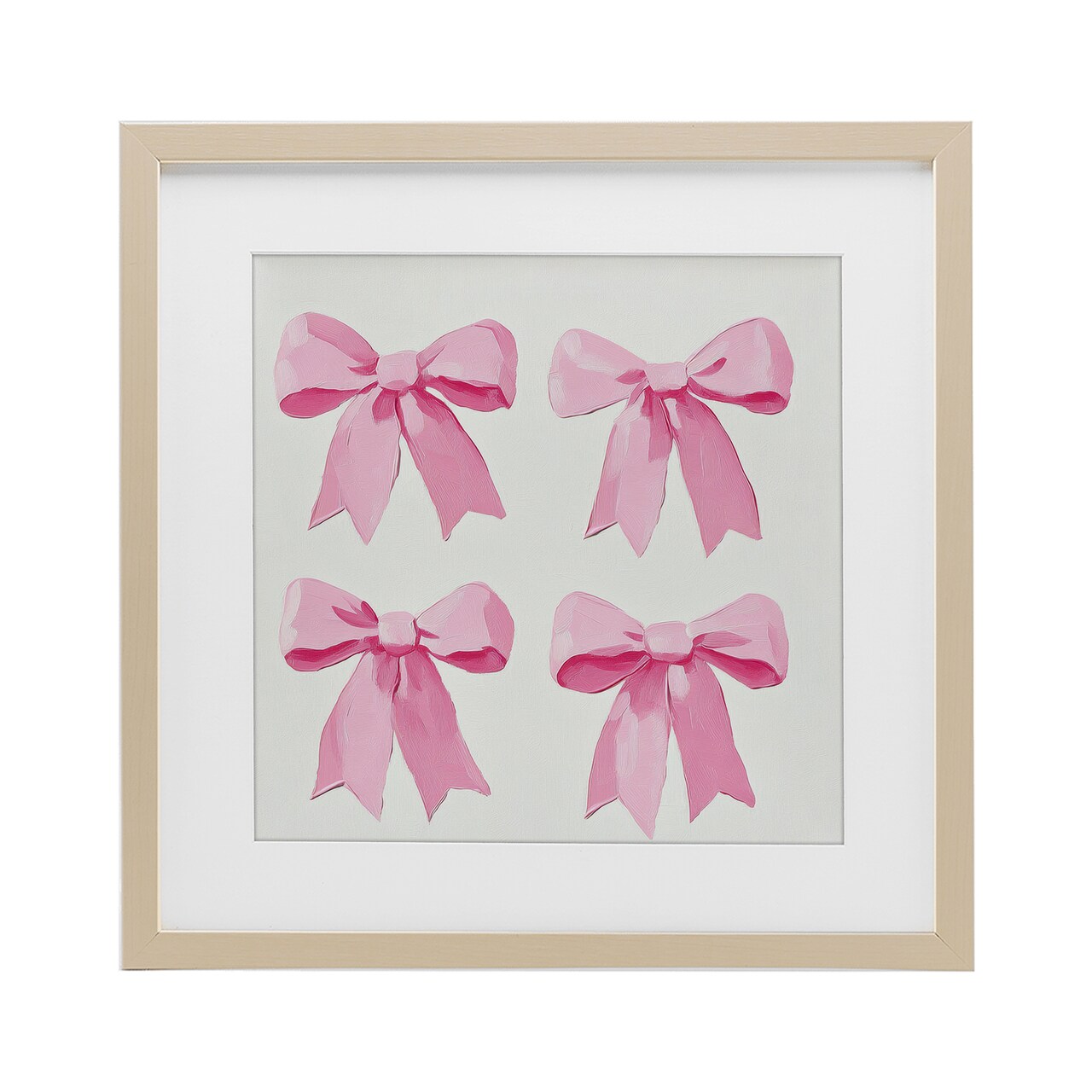 Stupell Industries Four Soft Pink Bows Framed Print Under Glass, design by Petal Prints Design